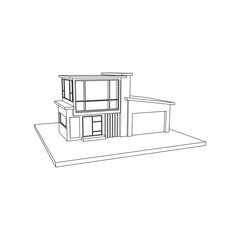 Architecture Building construction design line art isolated images