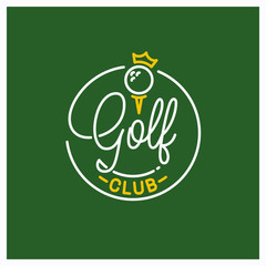 Golf club logo. Round linear logo of golf ball - 299362132