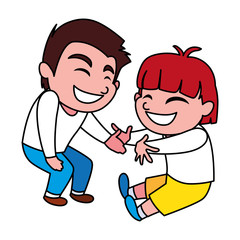 Isolated boys cartoons vector design