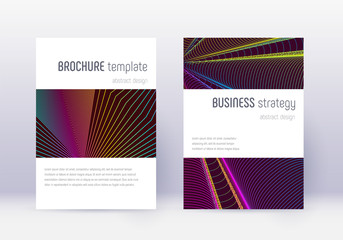 Minimalistic cover design template set. Rainbow ab