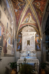 Fototapeta na wymiar FLORENCE, TUSCANY/ITALY - OCTOBER 20 : Interior view of S. Ambrogio church in Florence on October 20, 2019