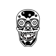 Mexican sugar skull. Abstract concept, icon. Vector illustration on white background.