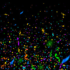 Streamers and confetti. Colorful tinsel and foil r