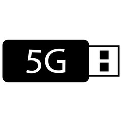 5g usb dongle modem concept, connectivity device vector icon design