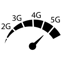 5G 5th generation mobile network wireless Speed meter vector icon design