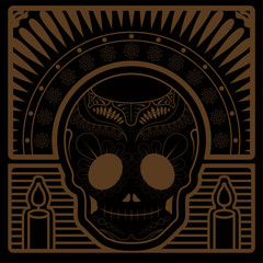 Dia de los muertos poster - Vector illustration