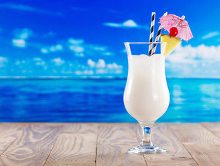 Sweet tropical cocktail pina colada