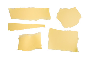 Empty beige paper pieces isolated. Space for text or design.