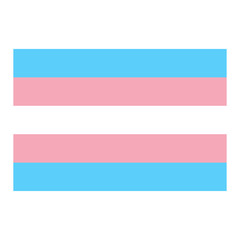 Official transgender community flag with blue, white and pink stripes. Template for banner, card, poster.