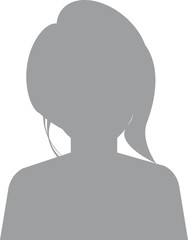 Default avatar profile icon. Grey photo placeholder. Hand drawn, modern, woman avatar profile icon (or portrait icon). User flat avatar icon, sign, profile female symbol.