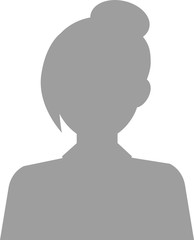 Default avatar profile icon. Grey photo placeholder. Hand drawn, modern, woman avatar profile icon (or portrait icon). User flat avatar icon, sign, profile female symbol.