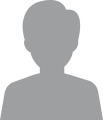 Default avatar profile icon. Grey photo placeholder. Hand drawn, modern, man avatar profile icon (or portrait icon). User flat avatar icon, sign, profile male symbol.
