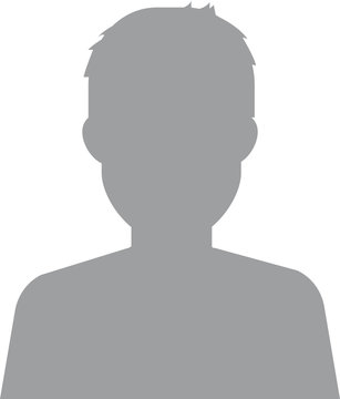 Default avatar profile icon. Grey photo placeholder. Hand drawn, modern, man avatar profile icon (or portrait icon). User flat avatar icon, sign, profile male symbol.