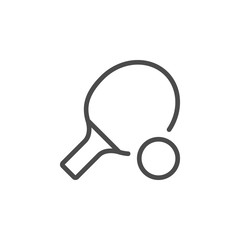 Ping pong inventory line outline icon - obrazy, fototapety, plakaty