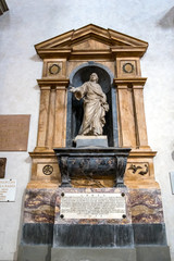 Fototapeta na wymiar FLORENCE, TUSCANY/ITALY - OCTOBER 19 : Monument to Giovanni Lamio in Santa Croce Church in Florence on October 19, 2019