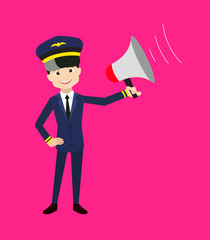 Pilot - Standing with Loudhailer