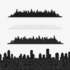 Illustration Vector Set City Panorama Elements