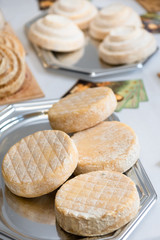Typical Italian Montebore cheese wheels