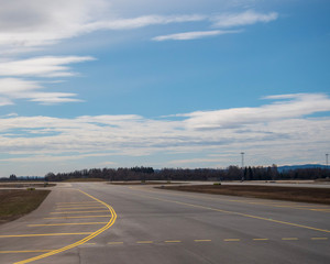 Runway for the air planes on a nice bright day