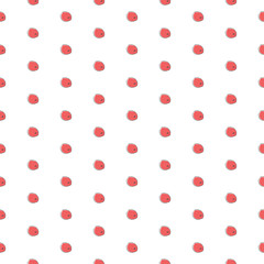 Seamless pattern with small red berries on white background