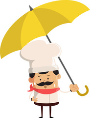 Professional Cute Chef - Standing with Umbrella