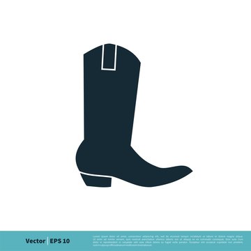 Cowboy Boot Icon Vector Logo Template Illustration Design. Vector EPS 10.