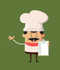 Professional Cute Chef - Showing a Checklist