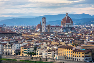 Fototapeta na wymiar FLORENCE, TUSCANY/ITALY - OCTOBER 18 : Skyline of Florence on October 18, 2019