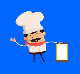 Professional Cute Chef - Standing with a Blank Board
