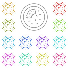 Petri dish multi color icon. Simple thin line, outline vector of biology icons for ui and ux, website or mobile application