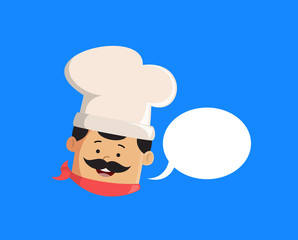 Professional Cute Chef - with Speech Bubble