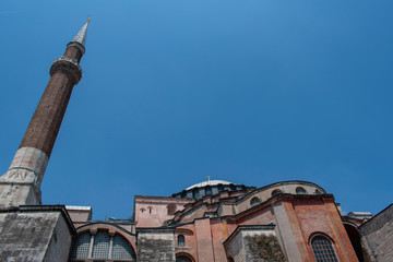 Istanbul, Turkey: view of Hagia Sophia, the famous former Greek Orthodox Christian patriarchal cathedral, later an Ottoman imperial mosque and now a museum, the epitome of Byzantine architecture