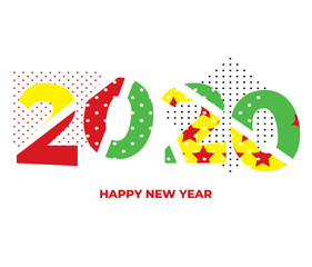 Happy New Year - 2020 - colorful vector illustration. Background
