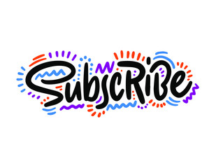 Subscribe button. Social media element channel, video content. Blogging. Background subscribe. Vector illustration. EPS 10