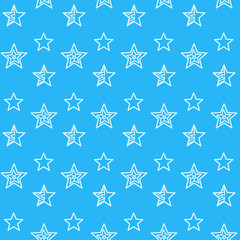 Stars and polygon shapes thin line signs seamless pattern