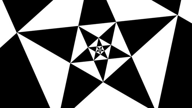 Repeating Loop Zoom in and Out of Nested Five Point Stars Pattern