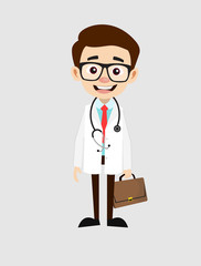 Fototapeta premium Professional Doctor - Holding a Suitcase and ready to go