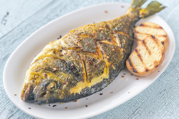 Fried saffron sea bream