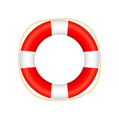 Realistic Style, lifebuoy Isolated on White Background. Vector stock illustration.