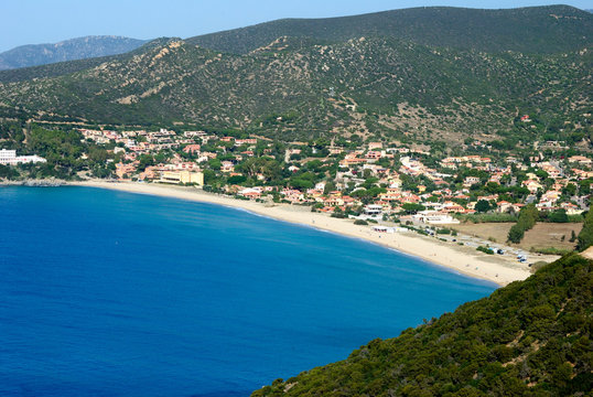 Vista della spiaggia di Solanas