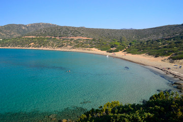 Vista della spiaggia di Mari Pintau