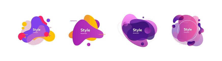 Set of bright geometric graphic elements