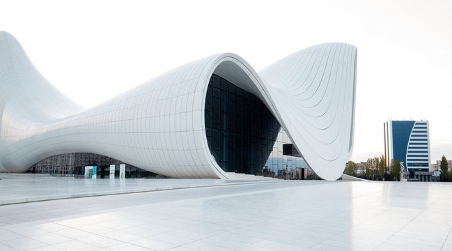 Heydar Aliyev Center. designed by Zaha Hadid. Center houses a conference hall, gallery and museum. Baku, Azerbaijan, 27.04.2017