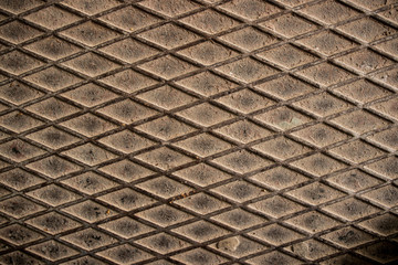 patterned iron sheet. Texture, background, old, concrete, shabby, wallpaper, backdrop, rusty background. Brown texture