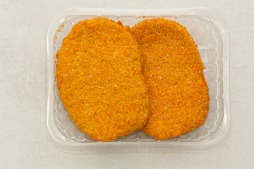 Tasty vegetarian schnitzels. Plant based meat.