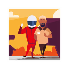 drivers inside frame vector design