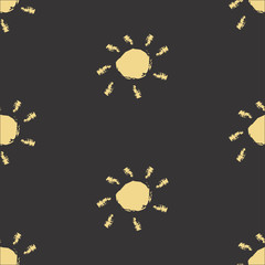 Seamless pattern with hand drawn suns