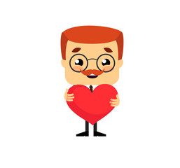 Salesman Boss Guy - Standing with a Heart