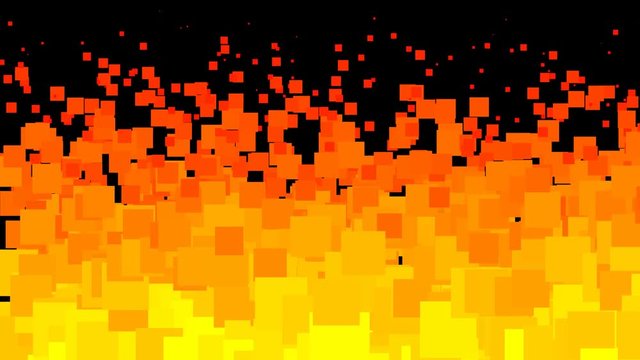 Abstract Squares Retro Lowpoly Hot Warm Fire Flickering Flames Animation