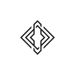 Abstract overlap logo with rhombus design vector template